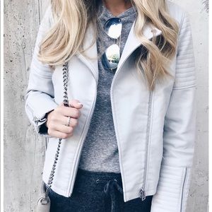 Topshop Rosa Quilted Moto Faux Leather Jacket 2